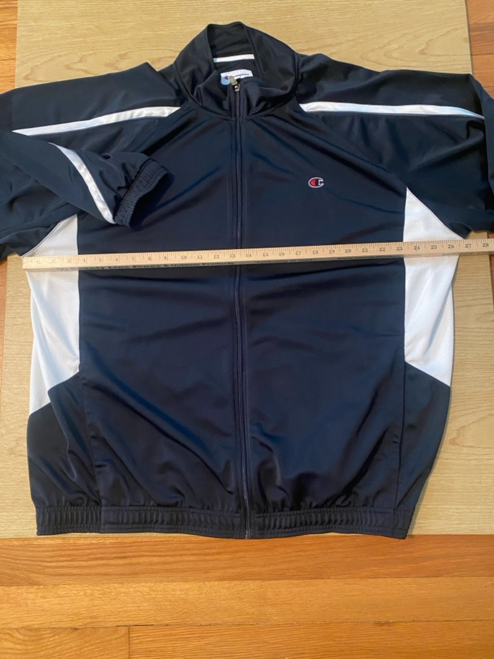 Champion Navy and White Performance Track Jacket with pockets